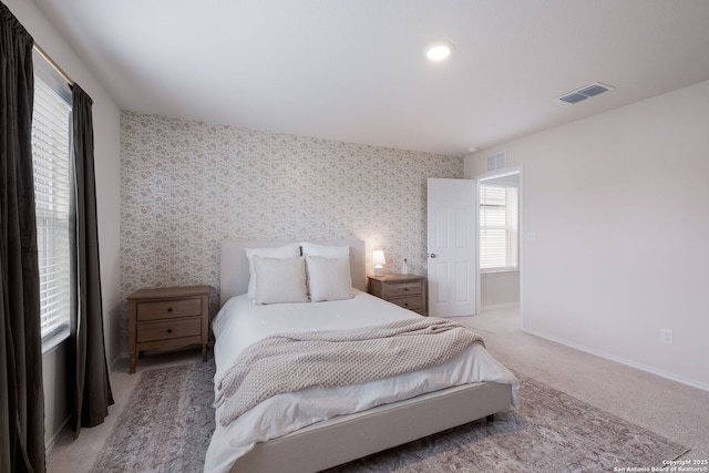 13735 Prospector Post, San Antonio, TX 78253 - carpeted bedroom with wallpapered walls and baseboards