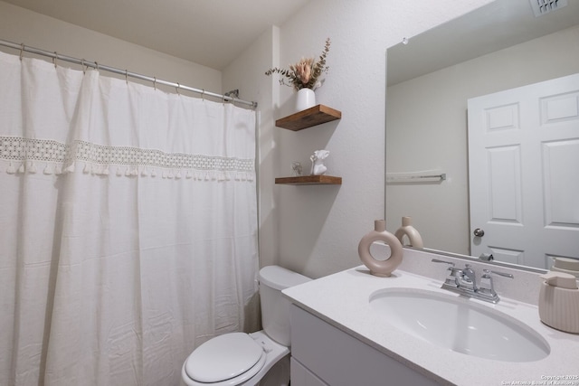 13735 Prospector Post, San Antonio, TX 78253 - full bathroom with toilet, vanity, and a shower with shower curtain