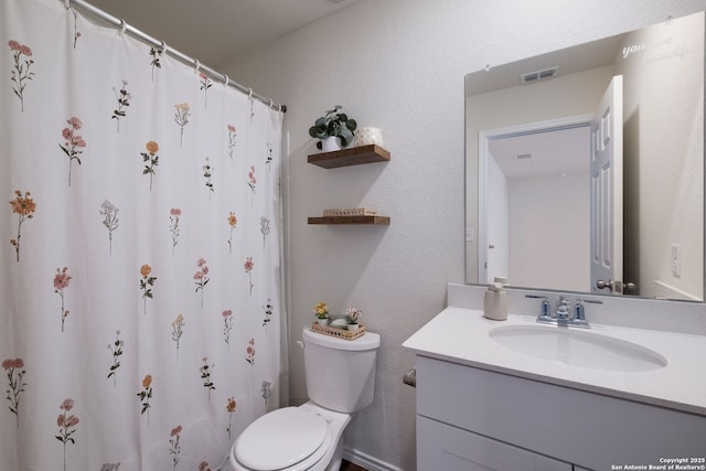 13735 Prospector Post, San Antonio, TX 78253 - full bath with vanity, toilet, and a shower with shower curtain