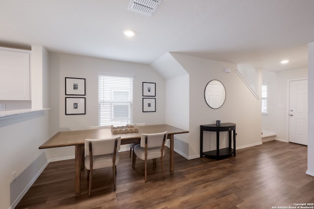 13735 Prospector Post, San Antonio, TX 78253 - dining room featuring plenty of natural light, dark wood-style flooring, baseboards, and recessed lighting