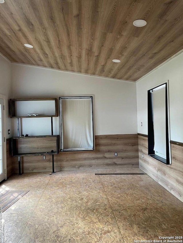 837 Denver, New Braunfels, TX 78130 - empty room with wooden ceiling and vaulted ceiling