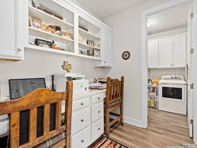243 Bamberger, New Braunfels, TX 78132 - kitchen featuring light wood-style flooring, white cabinets, baseboards, open shelves, and light countertops