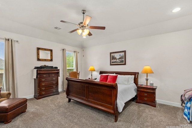 243 Bamberger, New Braunfels, TX 78132 - bedroom featuring carpet flooring, baseboards, and a ceiling fan