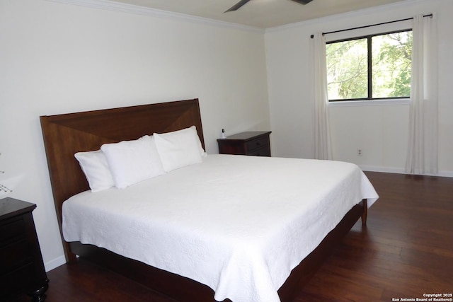 2926 Quail Oak, San Antonio, TX 78232 - bedroom featuring dark wood-style flooring, crown molding, and baseboards
