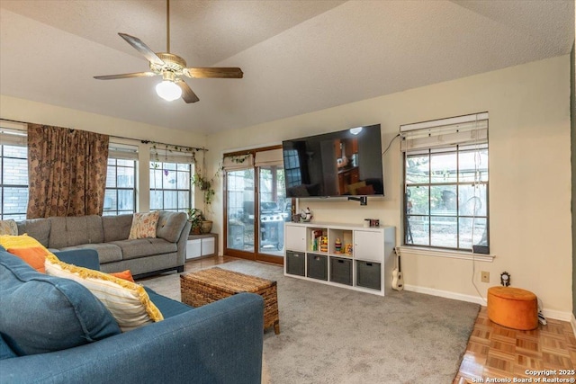 4415 Shavano Way, San Antonio, TX 78249 - living room with baseboards and ceiling fan