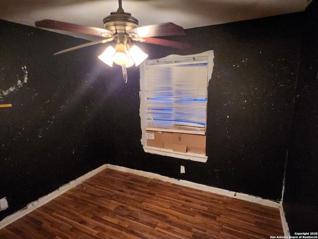 4731 Castle Queen, San Antonio, TX 78218 - empty room featuring wood finished floors, baseboards, and a ceiling fan