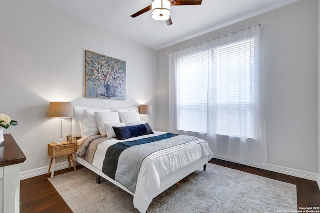 11 Gemsbuck Rise, San Antonio, TX 78258 - bedroom featuring wood finished floors, baseboards, and ceiling fan