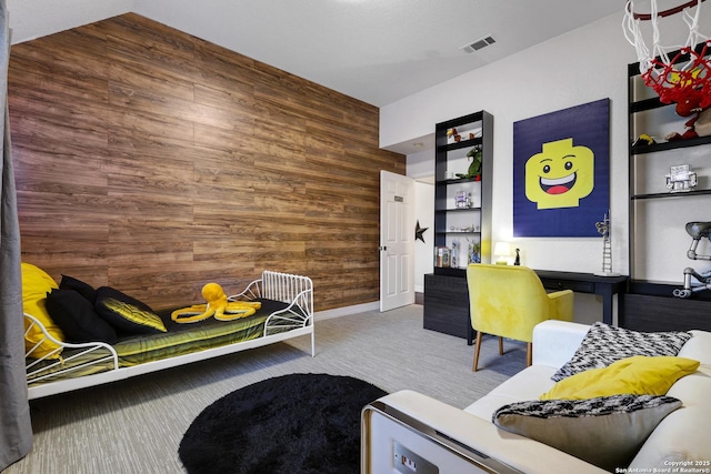 11 Gemsbuck Rise, San Antonio, TX 78258 - living room with wood walls and carpet