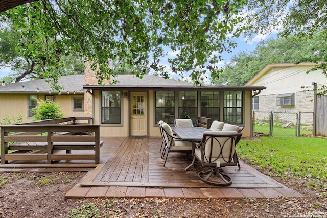 305 Rockmoor Dr, Georgetown, TX 78628 - deck featuring a gate and outdoor dining space