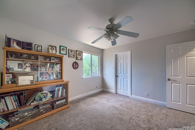 3512 Mcalister, Schertz, TX 78154 - bedroom featuring carpet floors, baseboards, and a ceiling fan