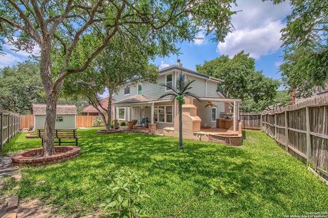 3512 Mcalister, Schertz, TX 78154 - back of house with a patio area and ceiling fan