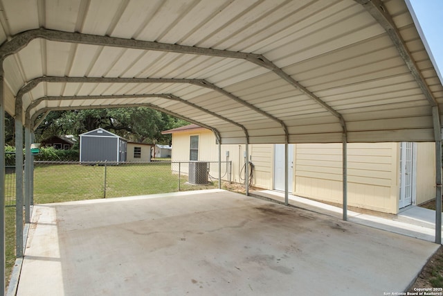 102 Southgate, Pleasanton, TX 78064 - garage with a detached carport and a shed