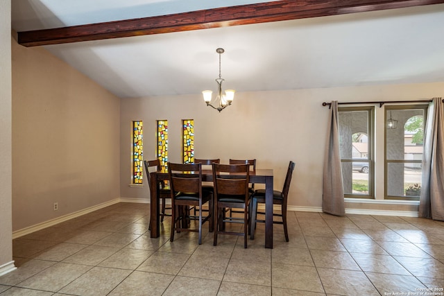2102 Oak Wild St, San Antonio, TX 78232 - dining space featuring a chandelier, light tile patterned floors, and baseboards