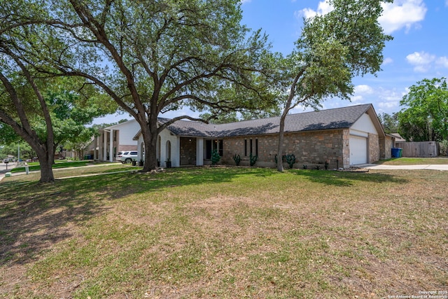2102 Oak Wild St, San Antonio, TX 78232 - view of front facade with an attached garage, brick siding, and concrete driveway