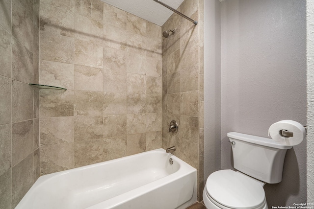 2102 Oak Wild St, San Antonio, TX 78232 - full bath with toilet, bathing tub / shower combination, and a textured wall