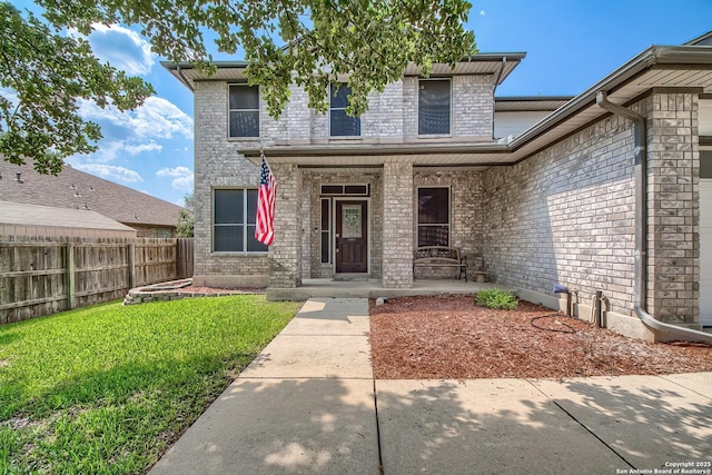 112 Springtree Bnd, Cibolo, TX 78108 - view of front facade featuring a porch and brick siding