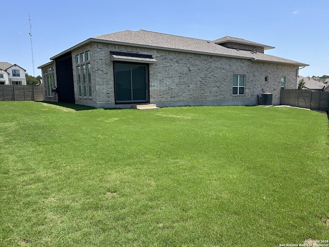 1185 Abelia, New Braunfels, TX 78132 - rear view of property featuring brick siding and cooling unit
