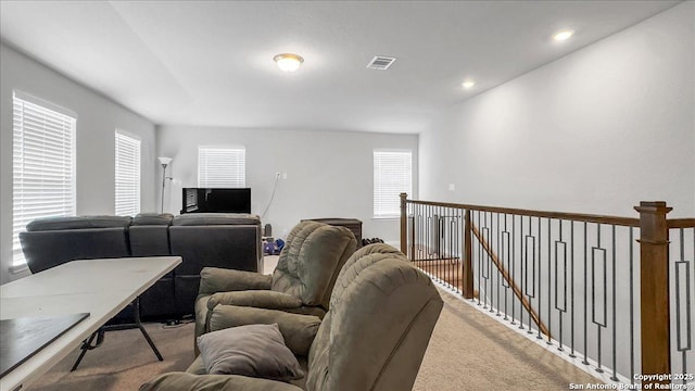 229 Colebrook Way, Cibolo, TX 78108 - living area with light carpet and recessed lighting
