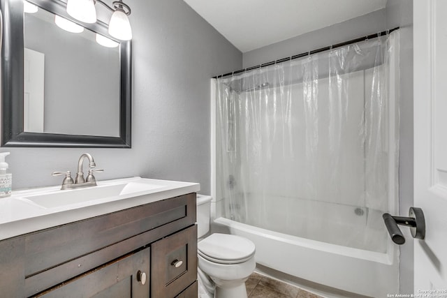 9331 Autumn Sunrise, San Antonio, TX 78254 - bathroom featuring vanity, toilet, and shower / tub combo with curtain