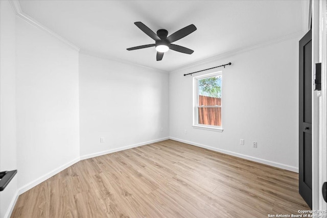 268 Cordova Loop, Seguin, TX 78155 - empty room with crown molding, wood finished floors, ceiling fan, and baseboards