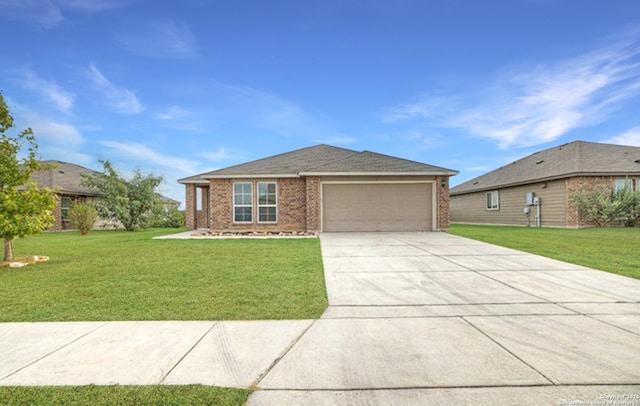 920 Bexley Dr, Seguin, TX 78155 - single story home with a garage, concrete driveway, a front lawn, and brick siding