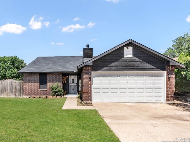 3601 Candleridge, San Antonio, TX 78244 - ranch-style house featuring brick siding, a chimney, concrete driveway, and an attached garage