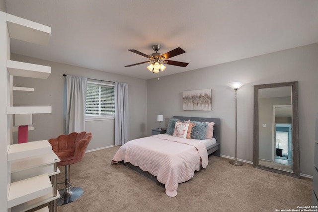 611 San Diego, San Antonio, TX 78232 - bedroom with carpet floors, baseboards, and a ceiling fan
