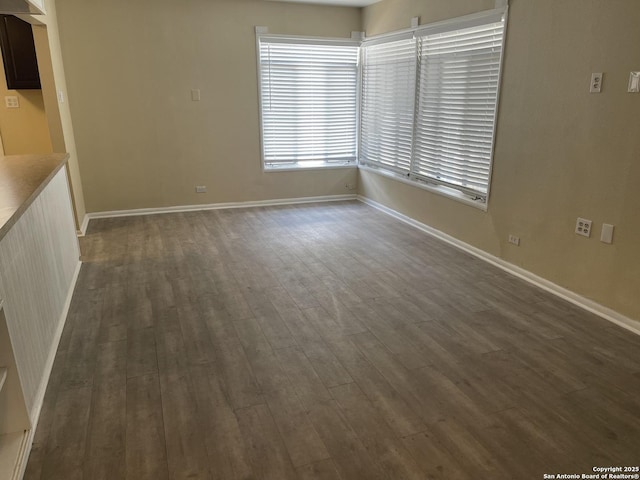 1538 Thorain, San Antonio, TX 78201 - spare room featuring dark wood-style flooring and baseboards
