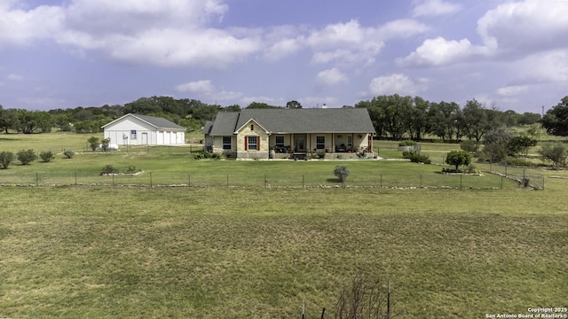 187 Tracks Trl, Center Point, TX 78010 - view of front facade featuring a rural view and a porch