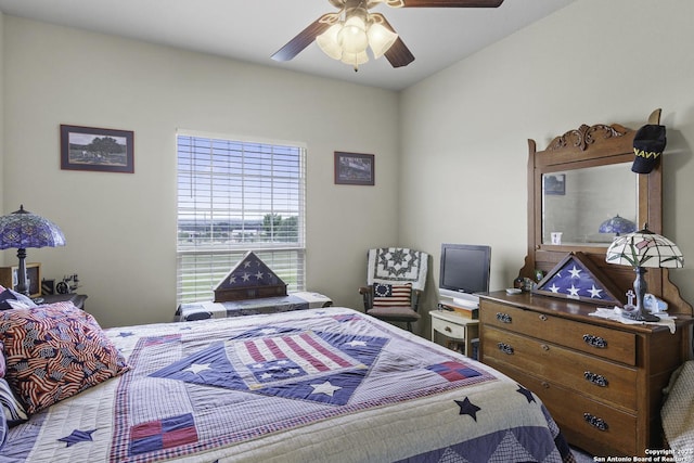 187 Tracks Trl, Center Point, TX 78010 - bedroom with ceiling fan