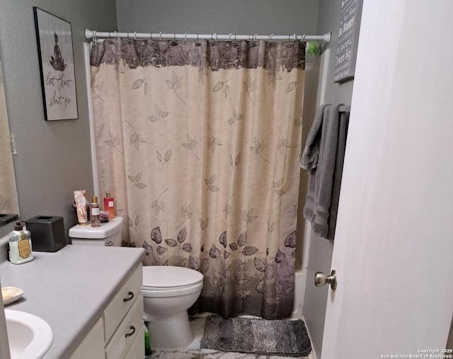 210 Catherine, San Antonio, TX 78237 - full bathroom with vanity, toilet, and shower / tub combo