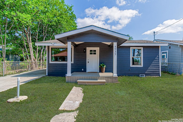 4935 Bartmer Ave, San Antonio, TX 78228 - view of front facade featuring covered porch and crawl space