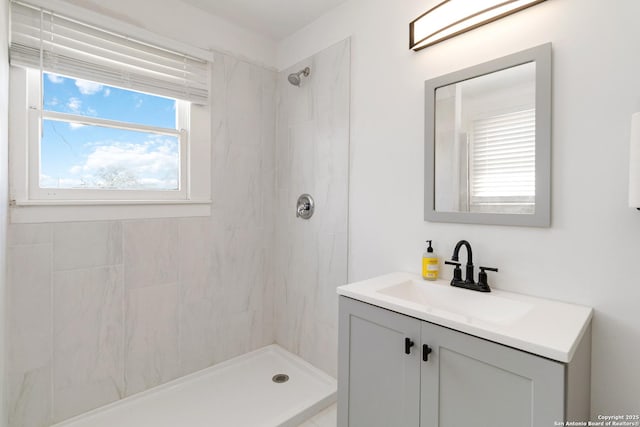 30951 Blanco Rd, Bulverde, TX 78163 - full bathroom featuring vanity and a tile shower