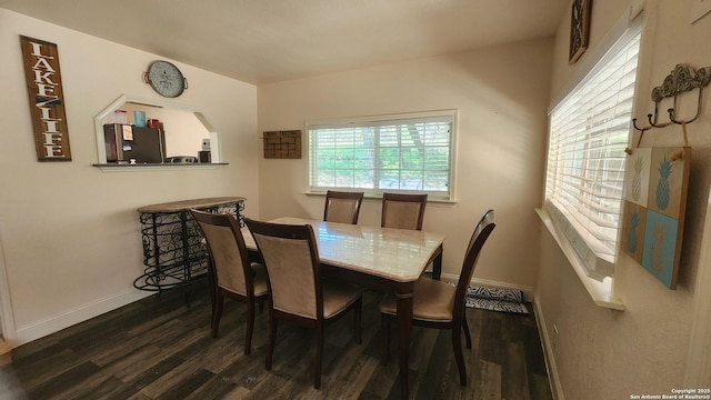 12151 Park Road 37, Lakehills, TX 78063 - dining area with dark wood-style floors and baseboards