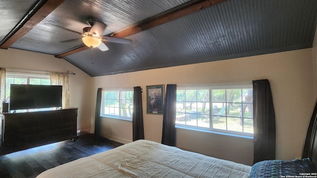 12151 Park Road 37, Lakehills, TX 78063 - bedroom featuring wood finished floors, multiple windows, baseboards, and a ceiling fan