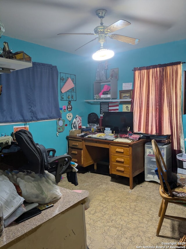 5819 Cayuga, San Antonio, TX 78228 - office area featuring a ceiling fan