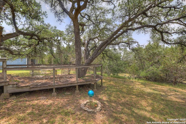 163 Eden Rnch, Canyon Lake, TX 78133 - view of yard with a deck