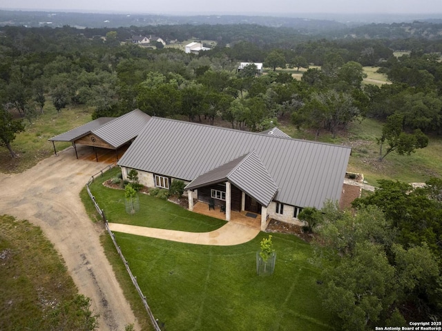 121 N Spanish Oak Trl, Kerrville, TX 78028 - view from above of property with a forest