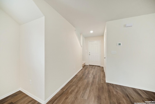 7341 Yucca Pl, San Antonio, TX 78253 - corridor with wood finished floors, baseboards, and recessed lighting