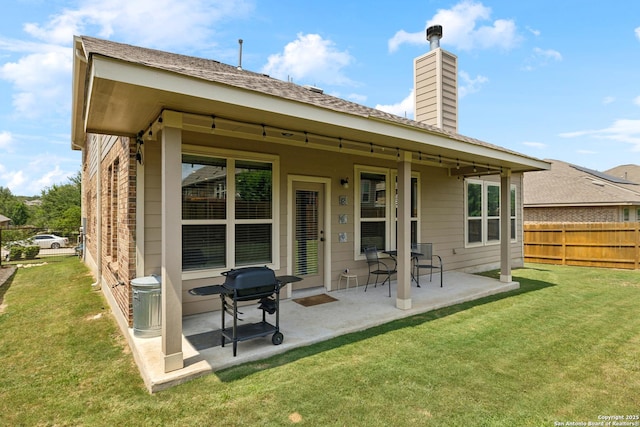 32003 Cast Iron, Bulverde, TX 78163 - back of property featuring a patio and a chimney