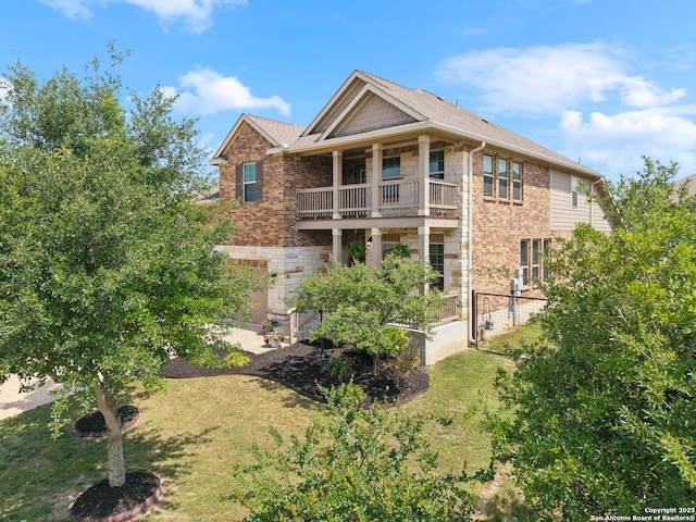 32003 Cast Iron, Bulverde, TX 78163 - back of house with a balcony and stone siding