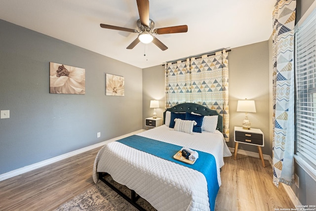 5802 Branch Vly, San Antonio, TX 78242 - bedroom featuring wood finished floors, baseboards, and ceiling fan