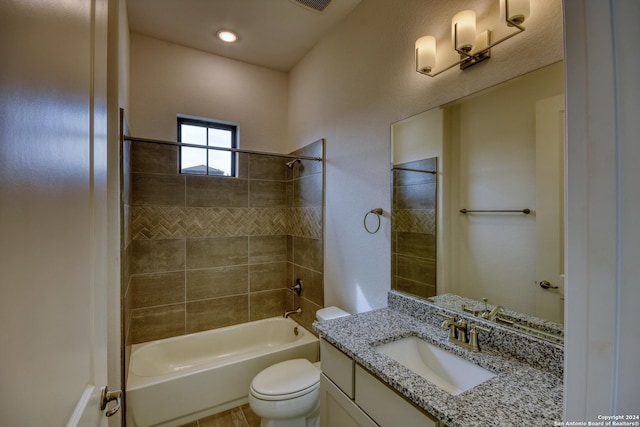23350 Grande Vis, San Antonio, TX 78261 - full bathroom with vanity,  shower combination, and toilet