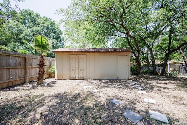 7035 Forest Mdw, San Antonio, TX 78240 - view of shed with a fenced backyard