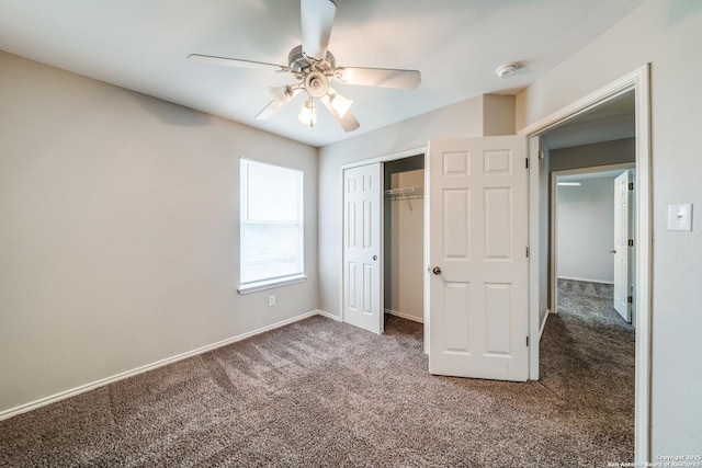 6926 Lunar Way, San Antonio, TX 78109 - unfurnished bedroom with carpet flooring, a closet, baseboards, and a ceiling fan