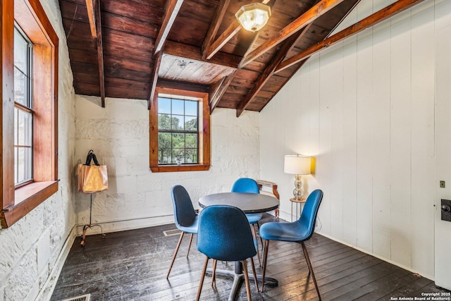 7735 Mocking Bird Ln, San Antonio, TX 78229 - dining room with hardwood / wood-style flooring and wooden ceiling