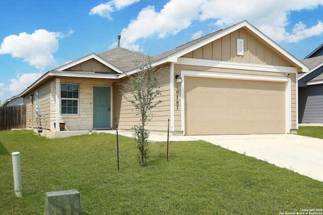 10787 Giacconi, Converse, TX 78109 - view of front of home featuring board and batten siding, driveway, a garage, and a front yard