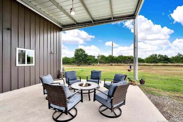 757 Joy, Floresville, TX 78114 - view of patio featuring a fire pit