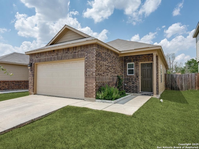 607 Pleasanton Spg, San Antonio, TX 78221 - ranch-style home with brick siding, a garage, and concrete driveway