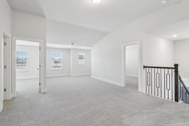 11554 Cottage Pt, San Antonio, TX 78254 - empty room with carpet floors, vaulted ceiling, baseboards, and recessed lighting